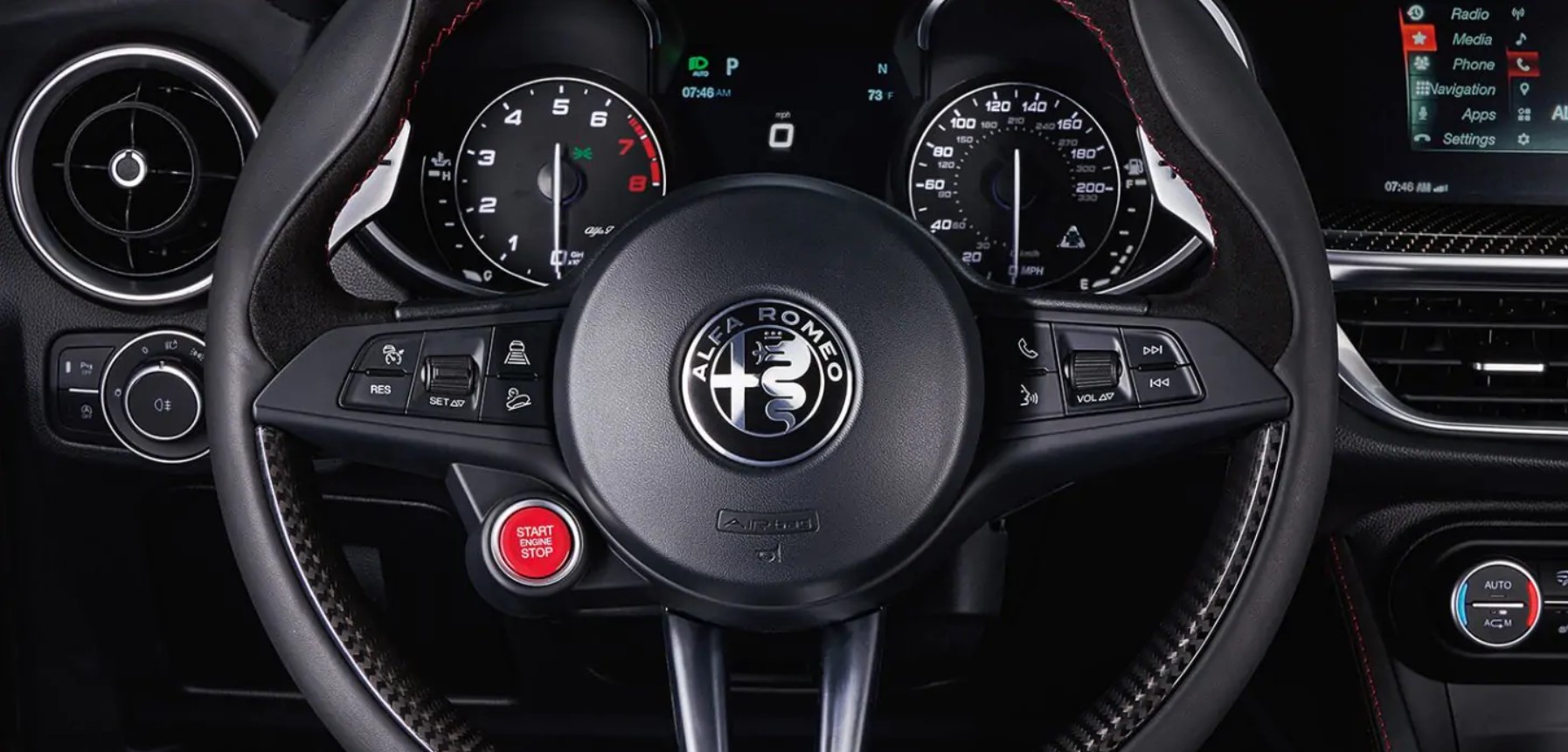 2019 Alfa Romeo Stelvio Quadrifolgio Black Interior